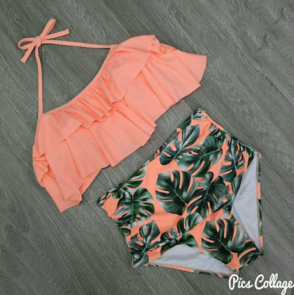 Halter 2pc High Waist Swimsuit - NWT - Picture 2 of 4